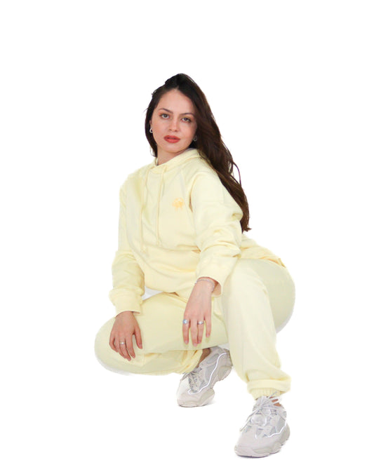 Sweat Néphélée jaune avec logo Aphaïa